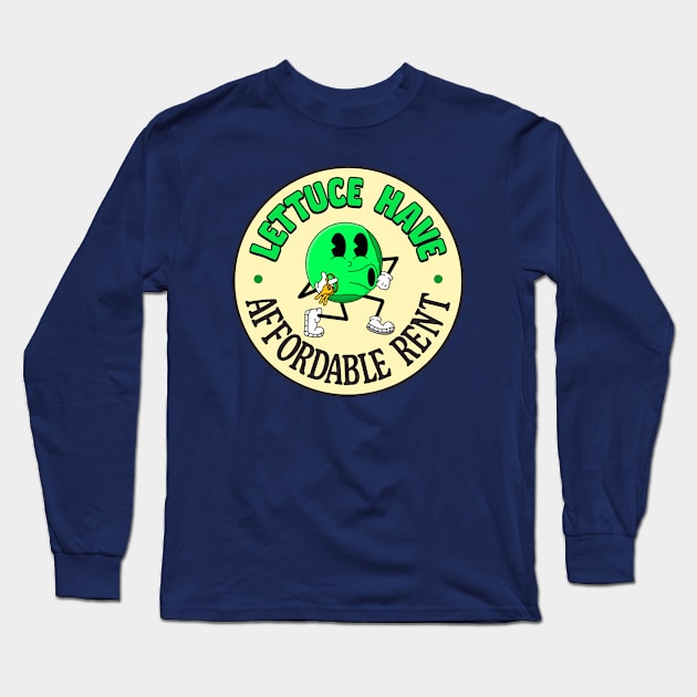 Lettuce Have Affordable Rent - Funny Pun Long Sleeve T-Shirt by Football from the Left